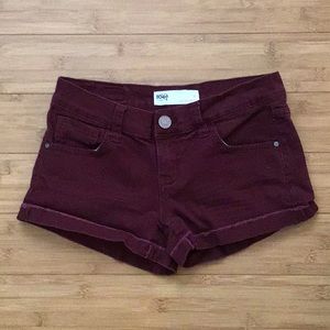 RSQ Malibu Burgundy Booty Jean Shorts Size 3